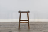 Homestead - 30" Saddle Seat Stool With Wood Seat (Set of 2) - Black Walnut