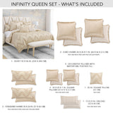 Infinity - 9-Piece Queen Duvet Set - Gold