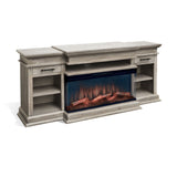 72" Media Console With Panoramic Electric Fireplace - Wheat