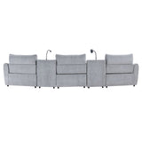 Fullar - LAF Modular Power Motion Recliner - Light Gary Chenille
