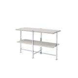 Brecon - Sofa Table - White Oak & Chrome
