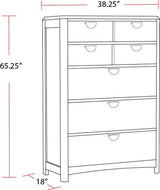 Escape - Bedroom 5 Drawer Chest With Cedar Bottom - Glazed Natural Oak