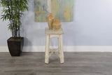 Marina - Wood Chair Side Table - White Sand