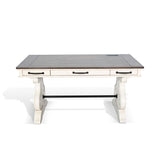 Pasadena - Desk With Power Strip - White / Dark Brown