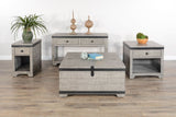 Alpine - Mahogany Wood Coffee Table With Lift Top And Casters - Gray