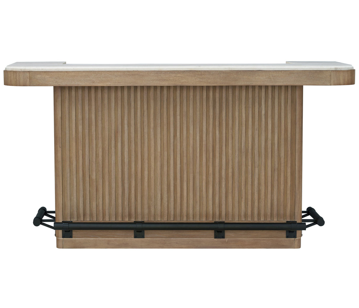 Escape - 78" Dining Bar With Stone Top - Vanilla Bean