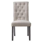Yabeina - Side Chair (Set of 2) - Beige Linen & Gray