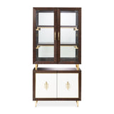 Belmont Place - Vitrina - Blanco / Marrón oscuro
