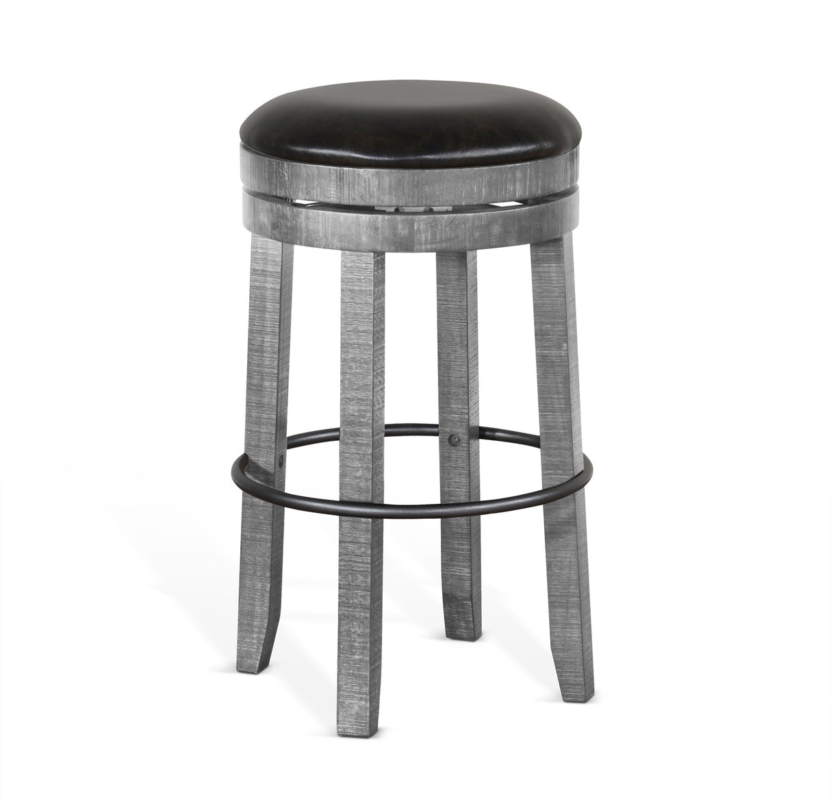 Alpine - Bar Swivel Stool, Cushion Seat (Set of 2) - Gray