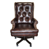Dc#112 - Leather Desk Chair - Havana With Brown Base