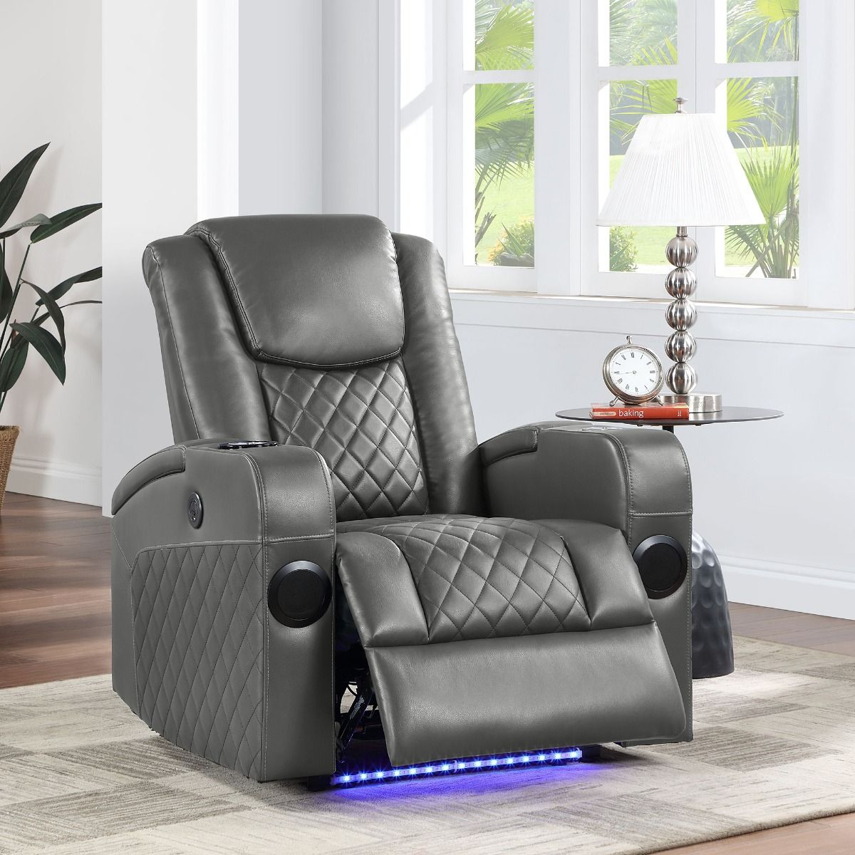 Alair - Sillón reclinable eléctrico con Bluetooth, cargador inalámbrico y portavasos