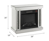 Noralie - Chimenea - Con luces LED, Espejo y Diamantes de imitación