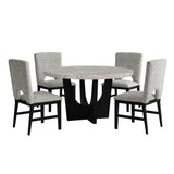 Oregon - Juego de comedor de altura estándar de 5 piezas (mesa redonda y cuatro sillas)