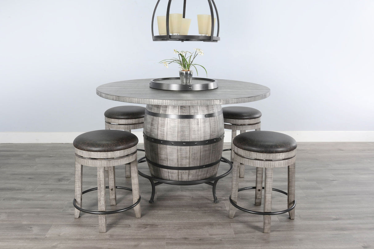 Alpine - Counter Swivel Stool, Cushion Seat (Set of 2) - Gray