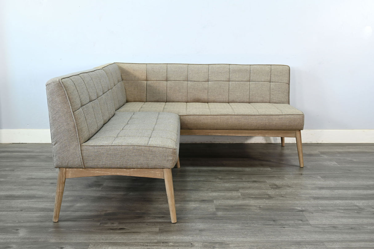 Mia - Tufted Upholstered Corner Dining Bench - Wheat