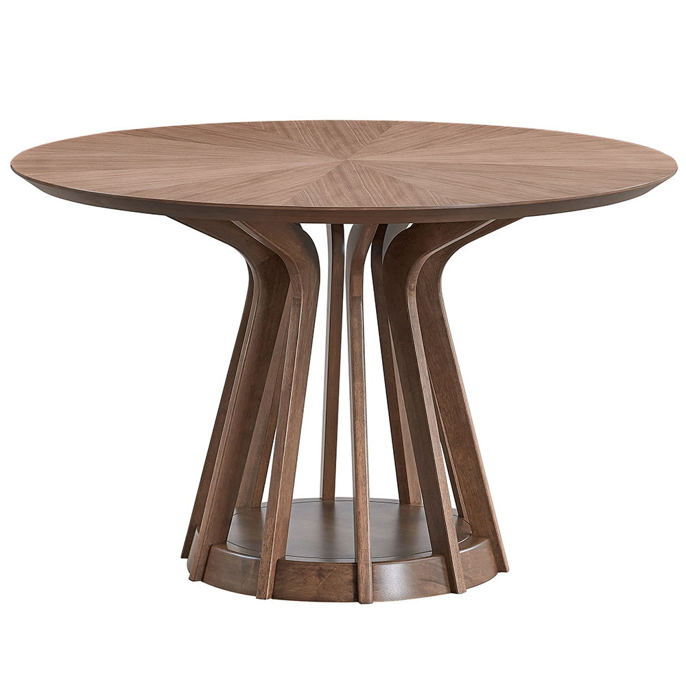 Seda - Mesa de comedor redonda - Acabado Nogal