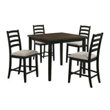 Tulane - Juego de Comedor de 5 Piezas (Mesa de Barra y 4 Sillas de Barra) - Roble y Negro