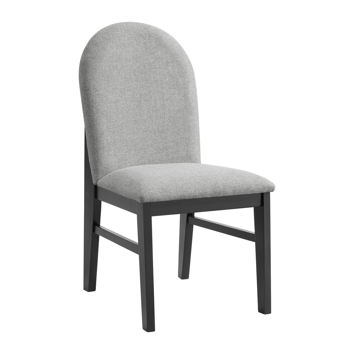 Edison - Silla de comedor con tela (juego de 2) - Negro y gris claro