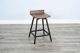 Doe Valley - Taburete giratorio de madera de 24" de alto - Piel de ciervo