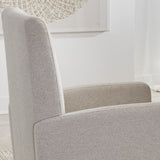 Escape - Silla de comedor tapizada con ruedas - Mirage Mist