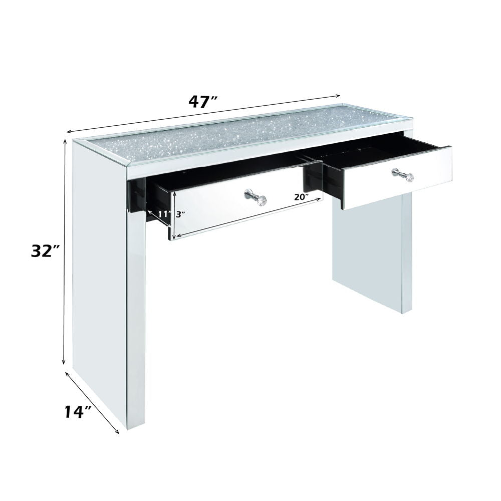 Noralie - Mesa auxiliar - Plata perla - Madera - 81 cm