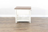 End Table - White / Light Brown