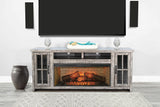 76" Media Console With Electric Fireplace - Alpine Gray