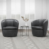 Barolo - Sillón giratorio de club de cuero 100% italiano (Juego de 2)