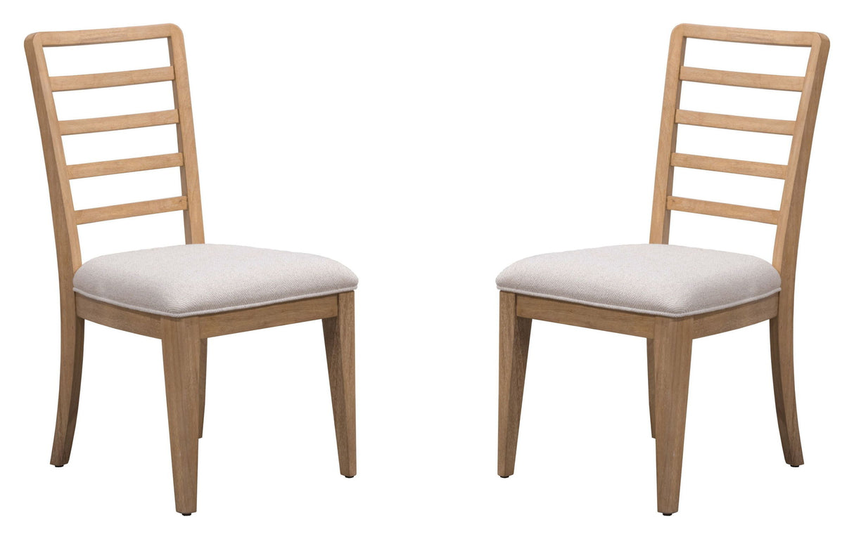 Escape - Ladder Back Dining Chair (Set of 2) - Glazed Natural Oak Mirage Mist