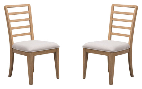Escape - Ladder Back Dining Chair (Set of 2) - Glazed Natural Oak Mirage Mist