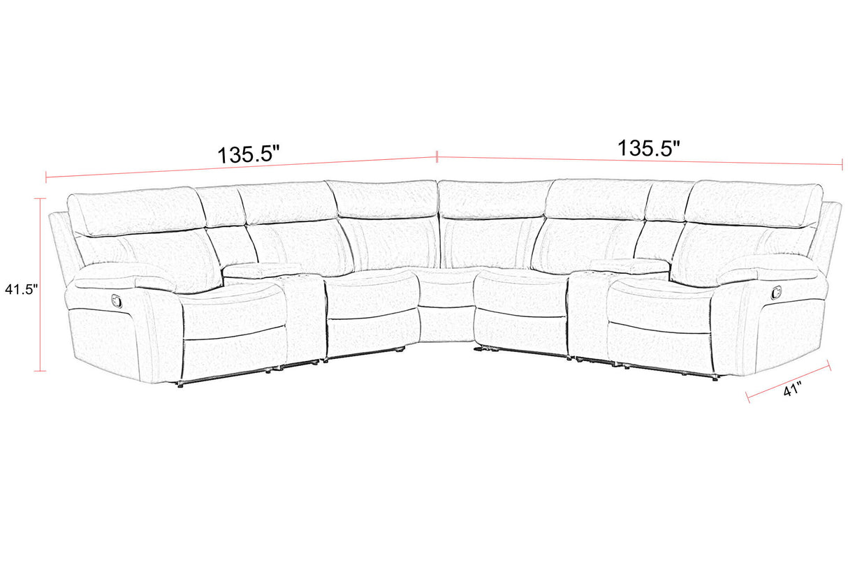 Theon - Modular Manual Reclining Sectional And Entertainment Console
