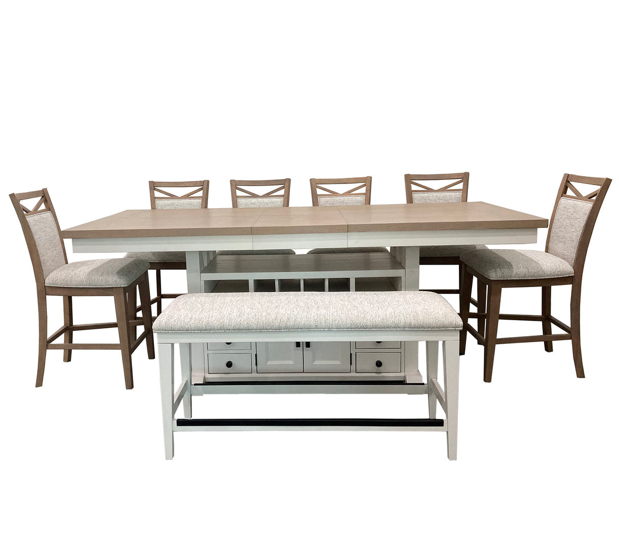 Americana Modern Dining - Upholstered Counter Bench - Cotton