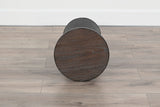 Malibu - Cone-Base Accent Table With Round Wood Top - Weathered Rum