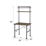 Ensata - Writing Desk - Rustic Oak & Black