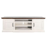 72" TV Console - Buckskin / Marble White