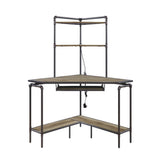Deliz - Computer Desk With USB - Sand Gray