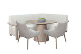 4-Piece Upholstered Dining Set (Bench, Table, 2 Lowback Chairs) - Wheat