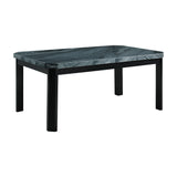 Francesca - Juego de comedor de 5 piezas con sillas rectangulares de PU gris, mesa y cuatro sillas - Mármol gris