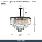 Michael Amini Lighting - Allure 21-Light Round Crystal Chandelier - Matte Black / Silver