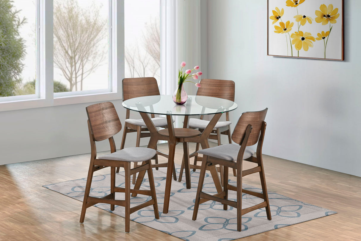 Oscar - Conjunto de mesa de mostrador de vidrio redondo