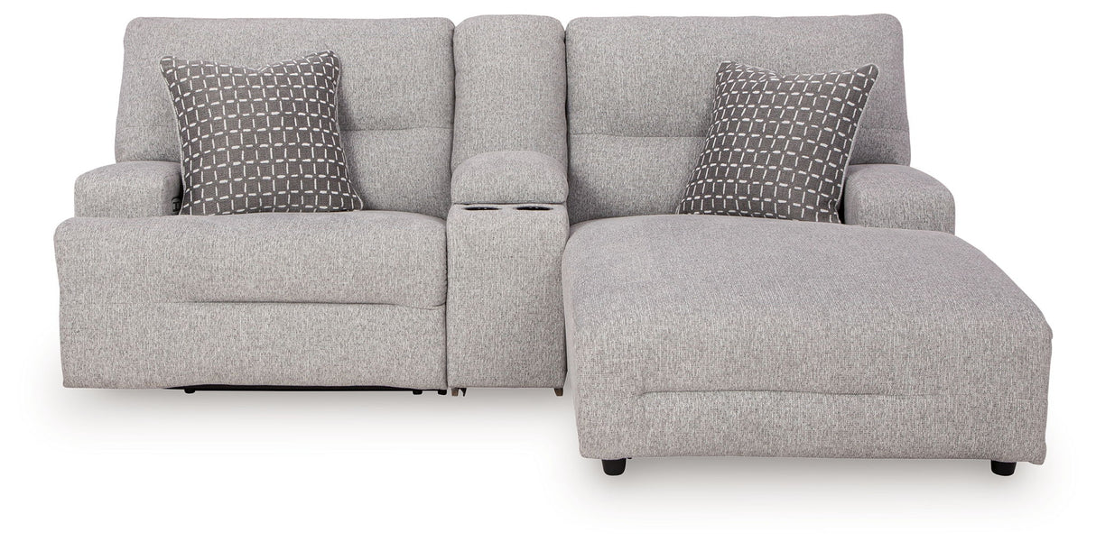 Acklen Place - 4 Pc. - 3-Piece Power Reclining Sectional Sofa With Raf Chaise, Wide Seat Power Recliner - Pewter...