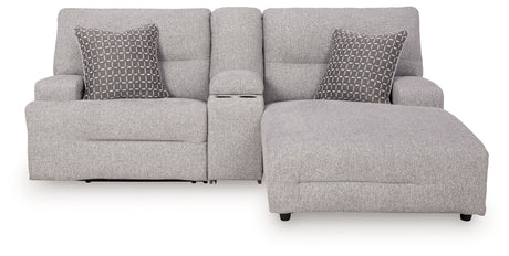 Acklen Place - 4 Pc. - 3-Piece Power Reclining Sectional Sofa With Raf Chaise, Wide Seat Power Recliner - Pewter...