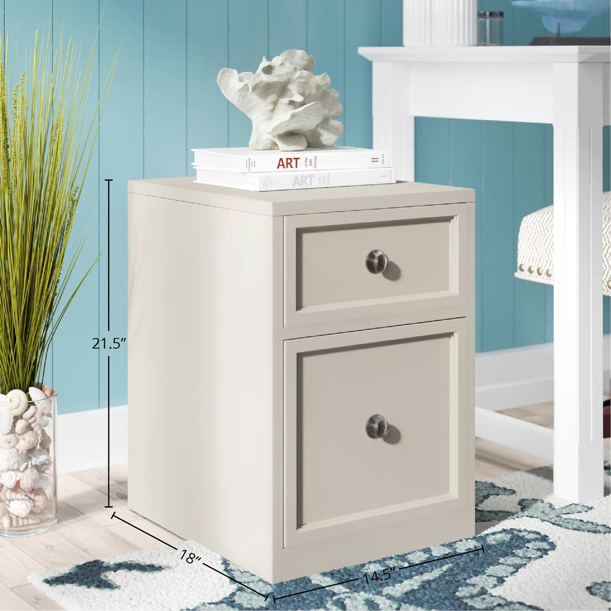 Boca - Rolling File Cabinet - Cottage White