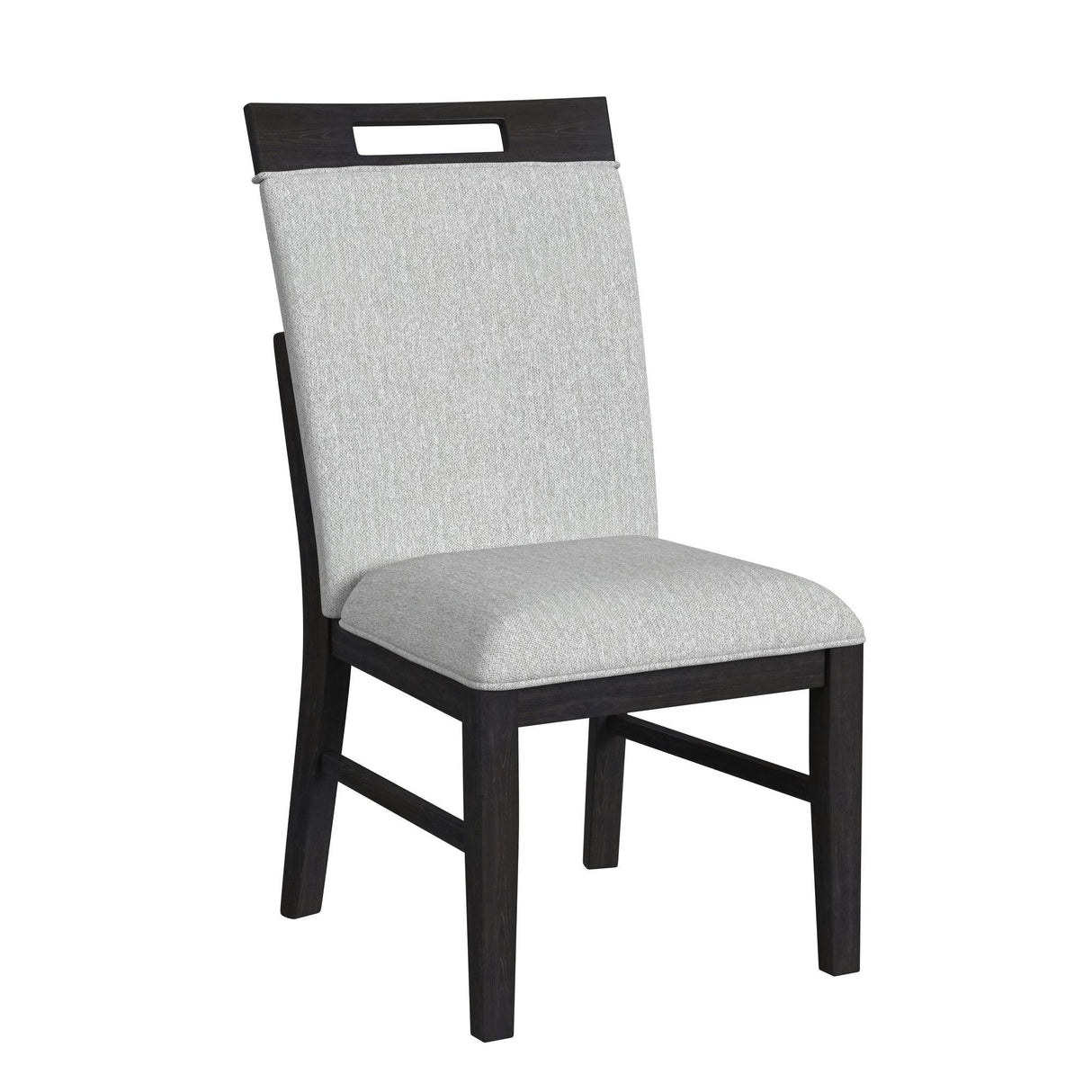 Transcend - Silla de comedor con tela (juego de 2) - Carbón y gris claro