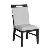 Transcend - Silla de comedor con tela (juego de 2) - Carbón y gris claro