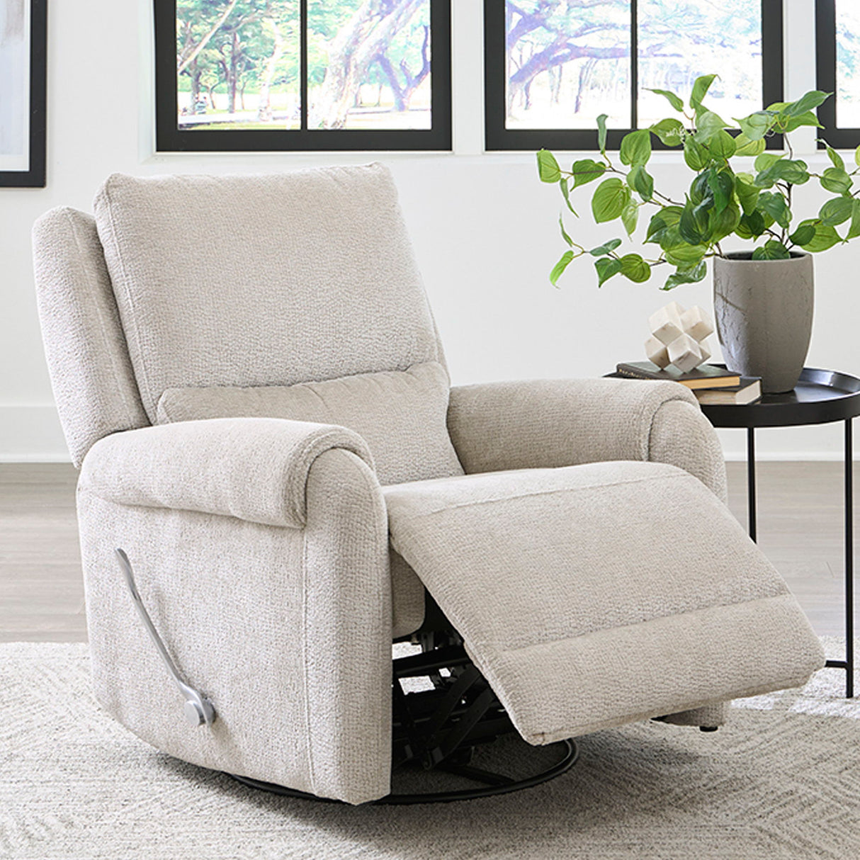 Gentry - Sillón reclinable giratorio manual y deslizante