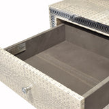 Hollywood Swank - Upholstered Dresser With Mirror - Crystal Croc