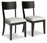 Portdown - Dining Upholstered Side Chair (Set of 2) - Black