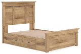 Makidern - Cama con almacenamiento en panel y unidad de almacenamiento bajo la cama