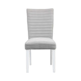 Elizaveta - Side Chair (Set of 2) - Gray Velvet &White High Gloss